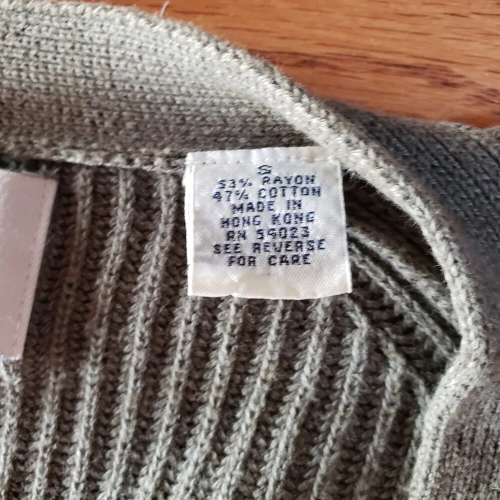 GAP Sage Green Oversized Boyfriend Cardigan Sweater Rib Knit Pockets S
